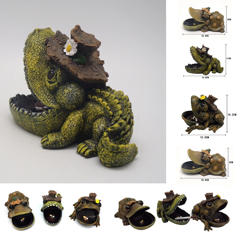 Funny Resin Ashtrays Cute Crocodile Frog And Turtle
