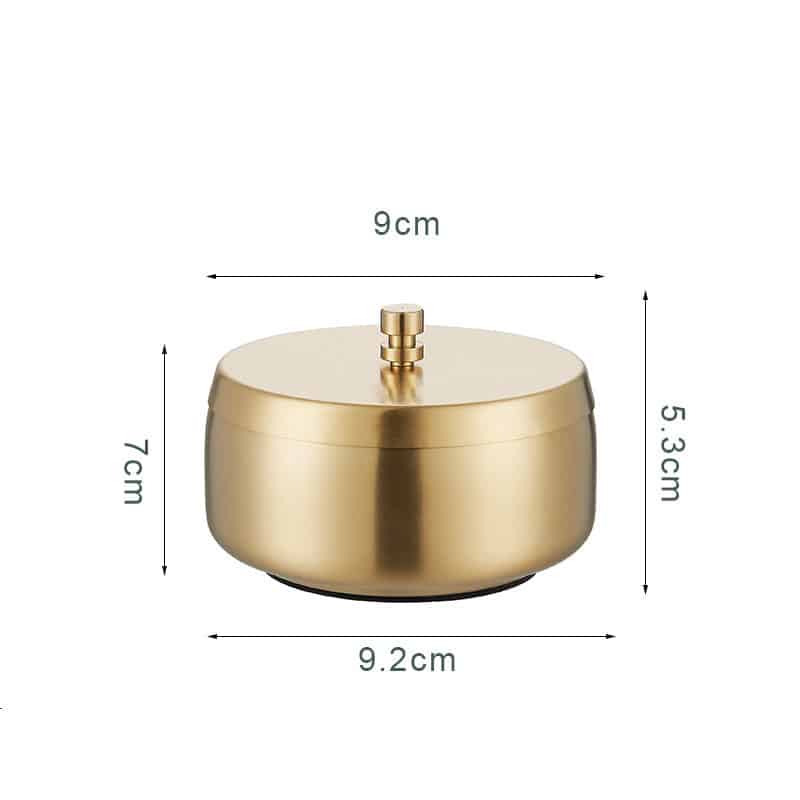 golden luxury outdoor Ashtray With lid stainless steel product dimensions