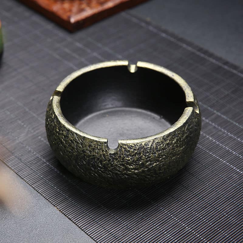 Golden Round Cement Ashtray