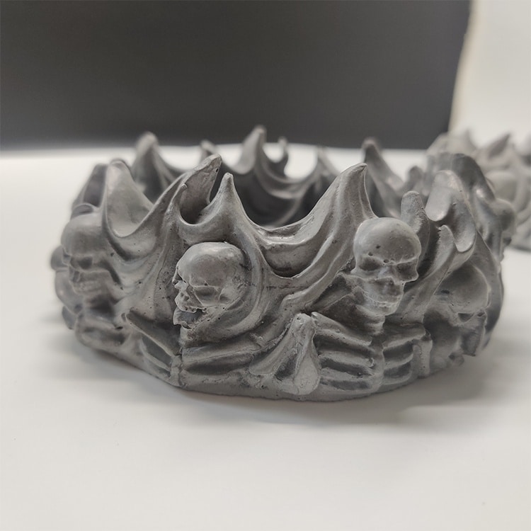 Gothic Skull Ashtray Made From Cement
