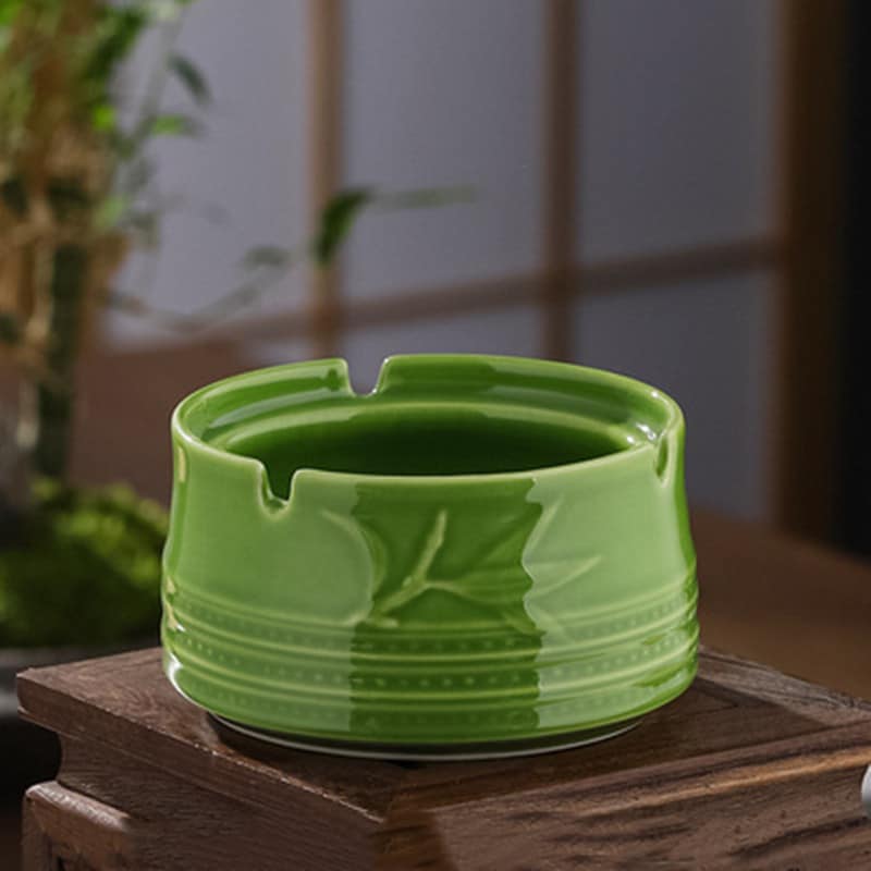 Green Celadon Ceramic Ashtray For Garden