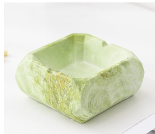 Green Marble Stone Textured Ceramic Ashtray
