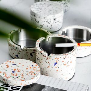 Terrazzo Design Ashtray With Lid - Perfect For Outside