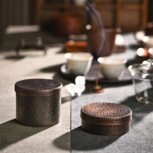 Japanese Copper Ashtray With Hammer Pattern