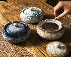 Japanese Pottery Ashtray - Ceramic / Windproof
