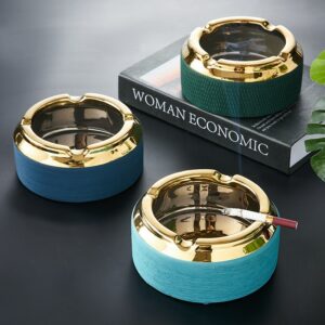 Beautiful Classy Ashtray - Golden Rim - Ceramic Ash Tray