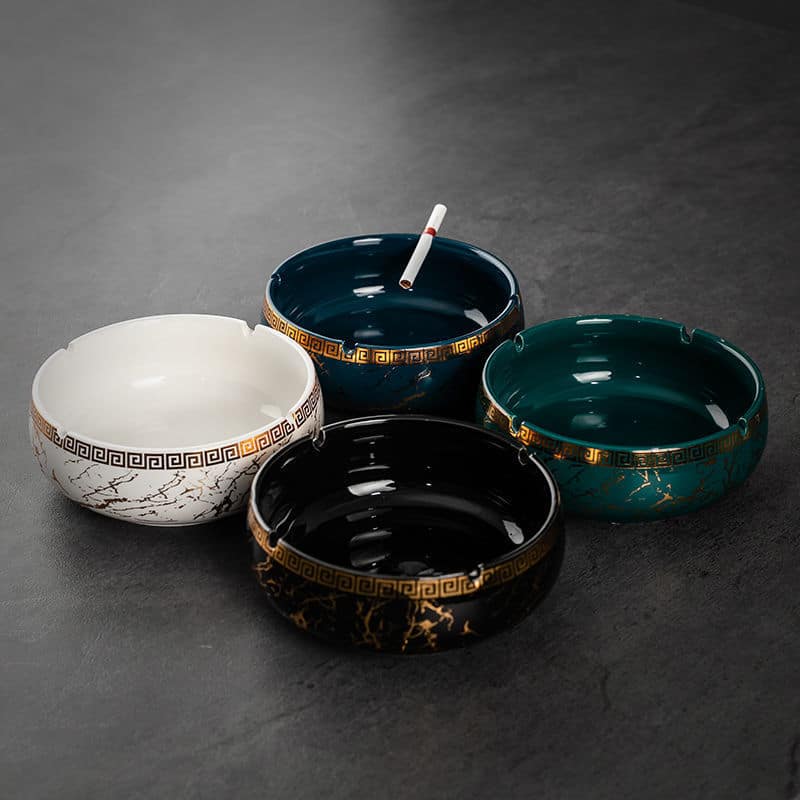 Large Ceramic Ashtrays With Paintings