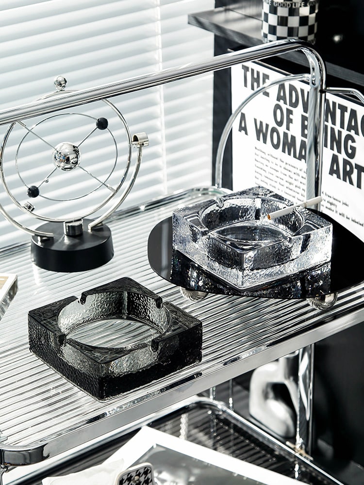 Large Crystal Glass Ashtrays For Sale