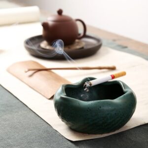 Japanese Ceramic Ashtray - Retro Design