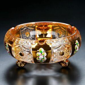 Luxury Glass Ashtray - Antique Style - With Legs