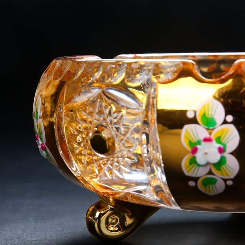 Large Luxury Glass Ashtray closeup photo