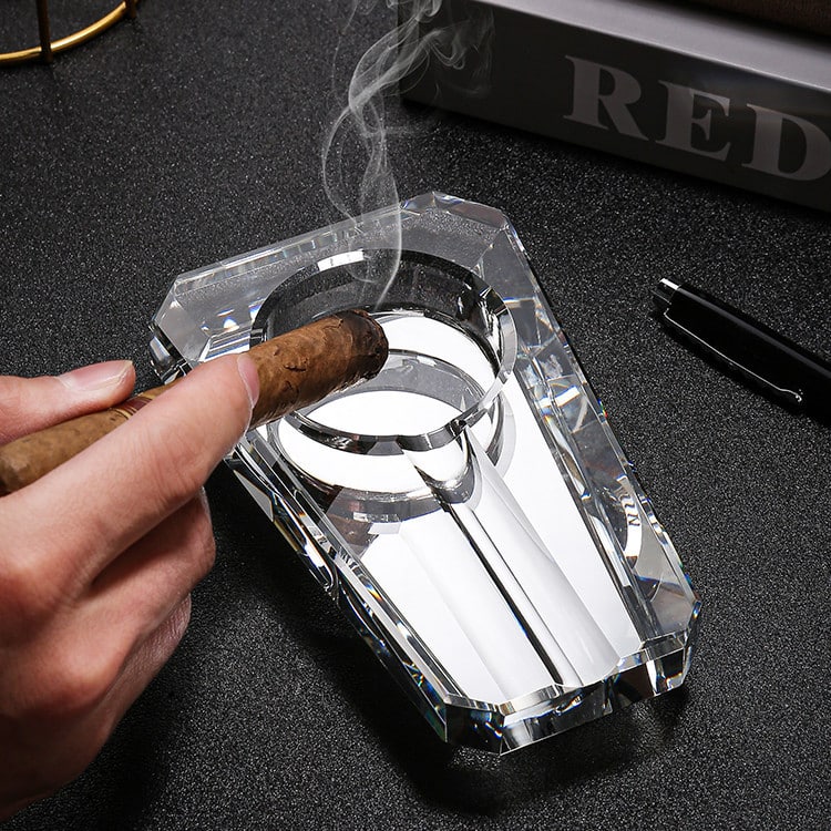 Luxury Cigar Crystal Glass Ashtray Perfect Gift