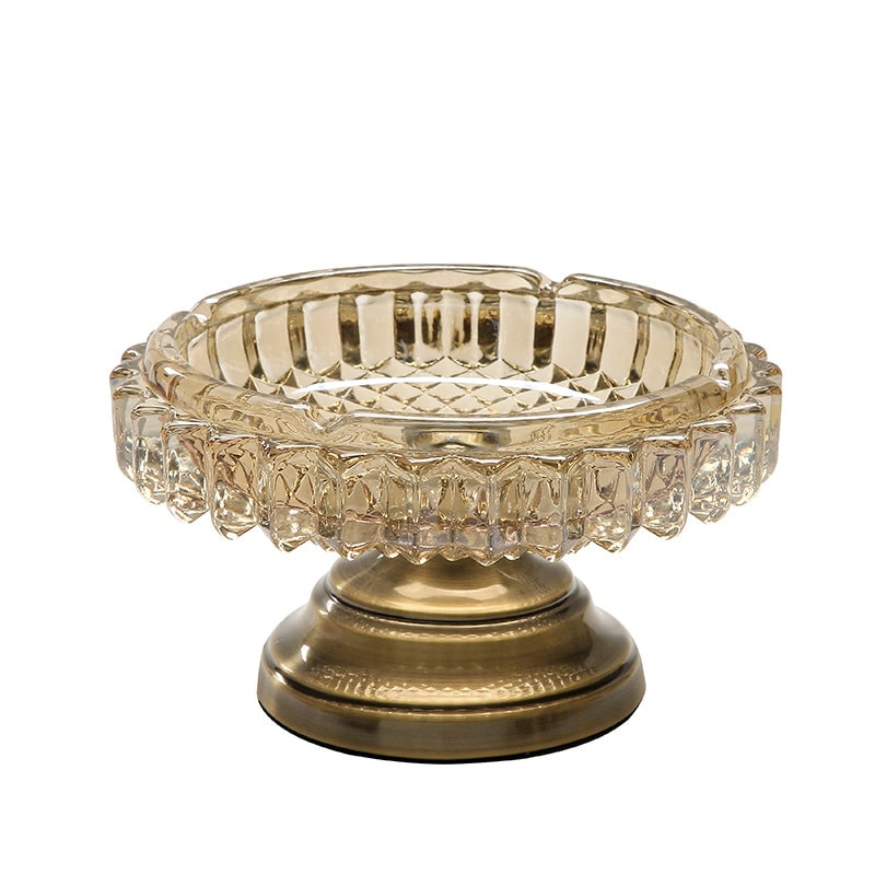 Luxury European Crystal Glass Ashtray With Stand