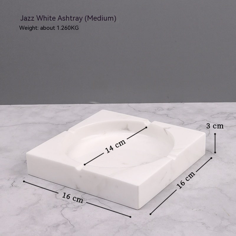Marble Ash Tray White