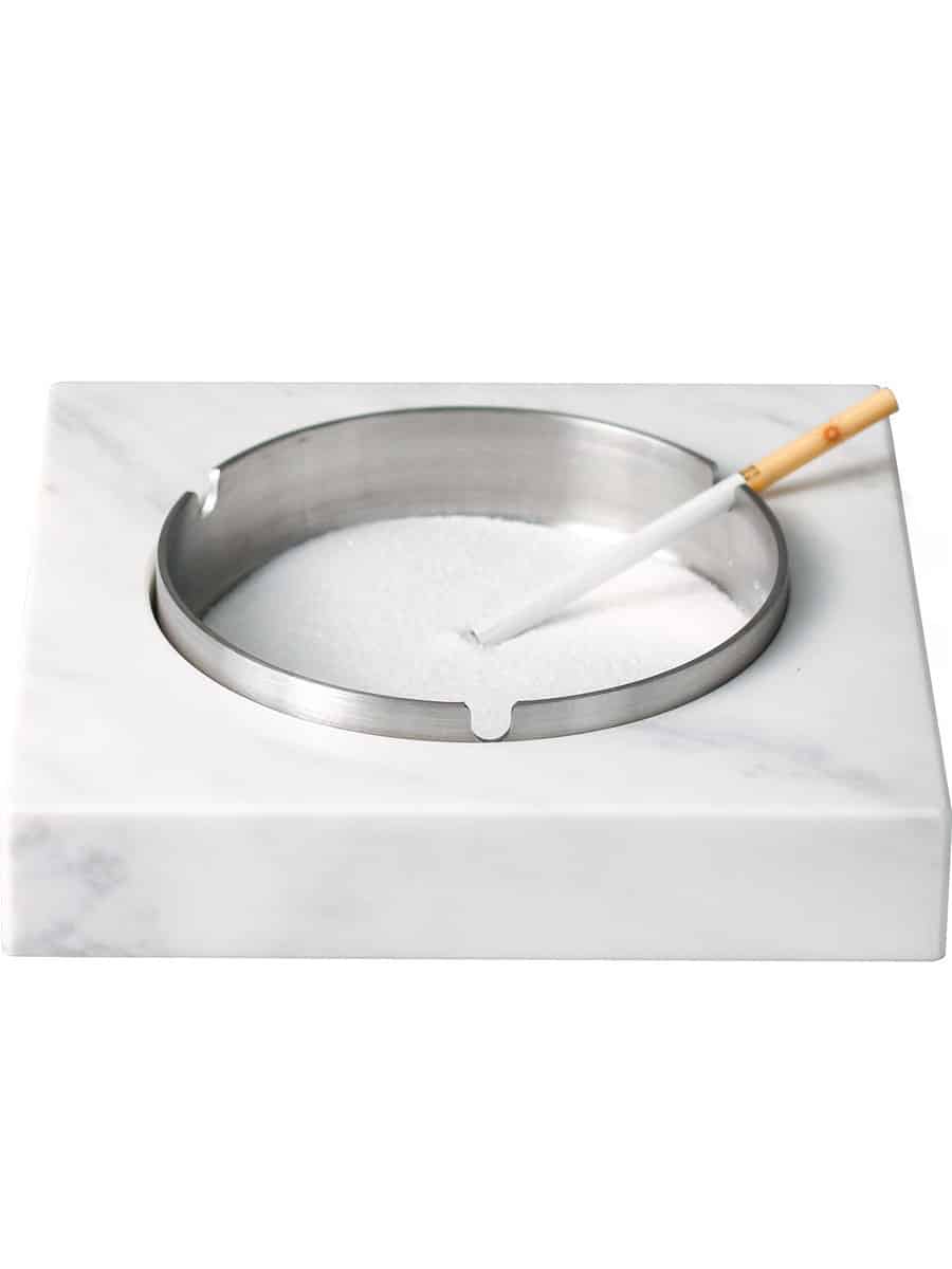 Marble Ashtray White Genuine Marble