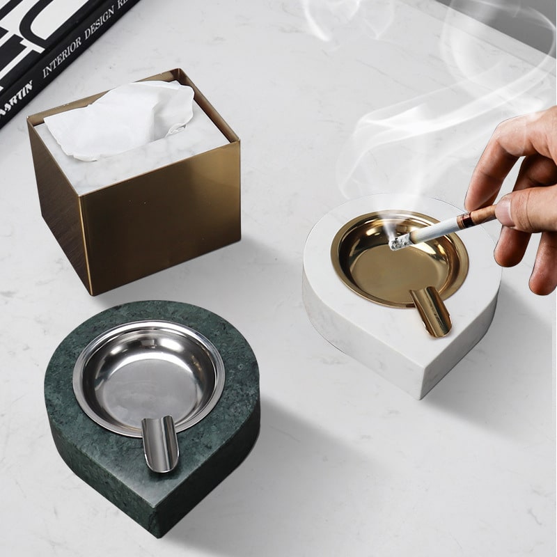 Marble Ashtray With Drop Shape