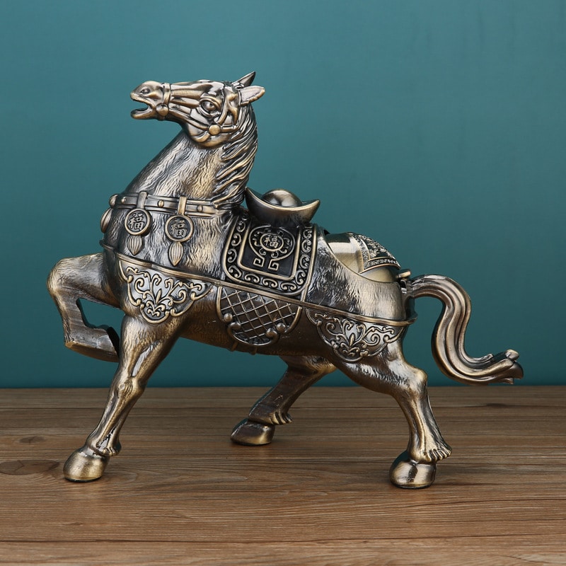 Metal Horse Ashtray And Home Decoration