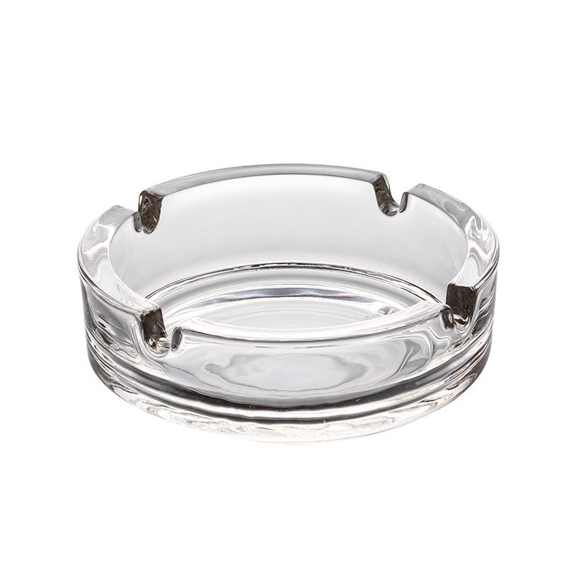 Minimalist Glass Ashtray On White Background