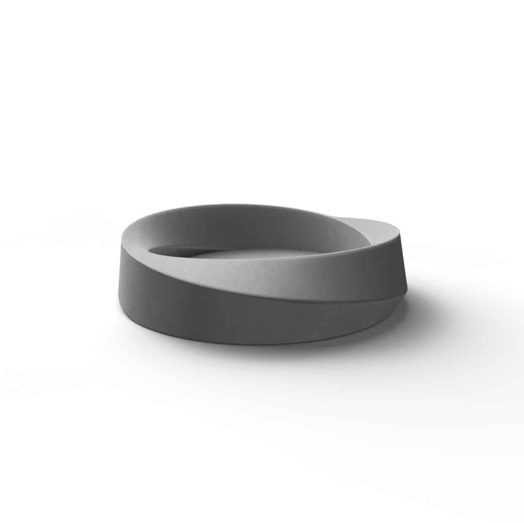 Modern Ashtray Gray Cement Medium Size