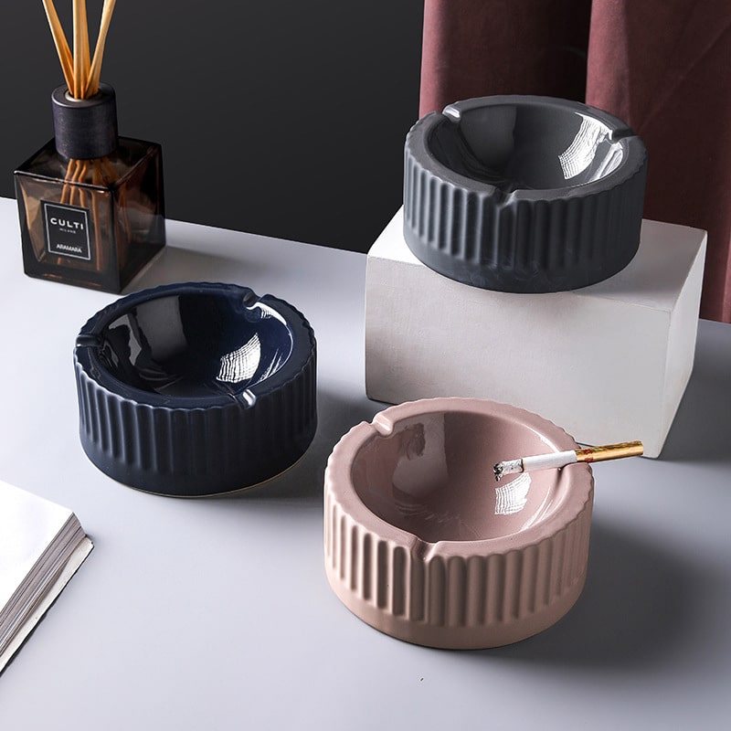 modern ashtrays black pink grey