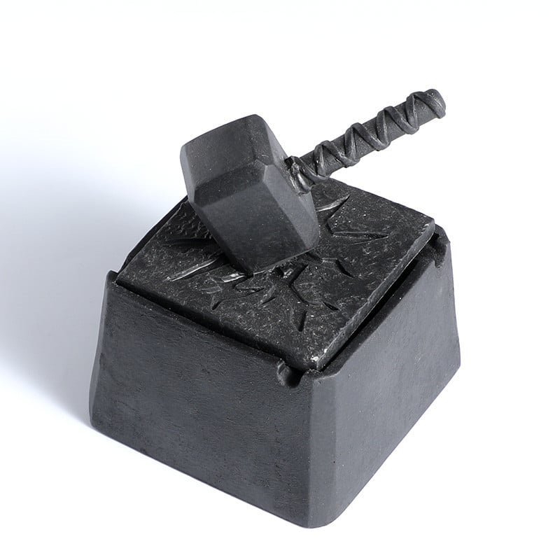 Modern Cement Ashtray Black Hammer