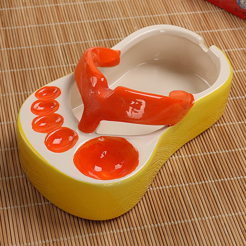 Orange Sandal Ceramic Ashtray