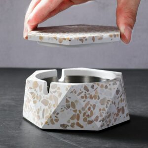 Terrazzo Outdoor Ashtray With Lid