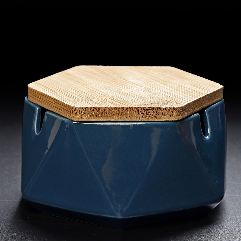 Outdoor Ashtray With Wooden Lid