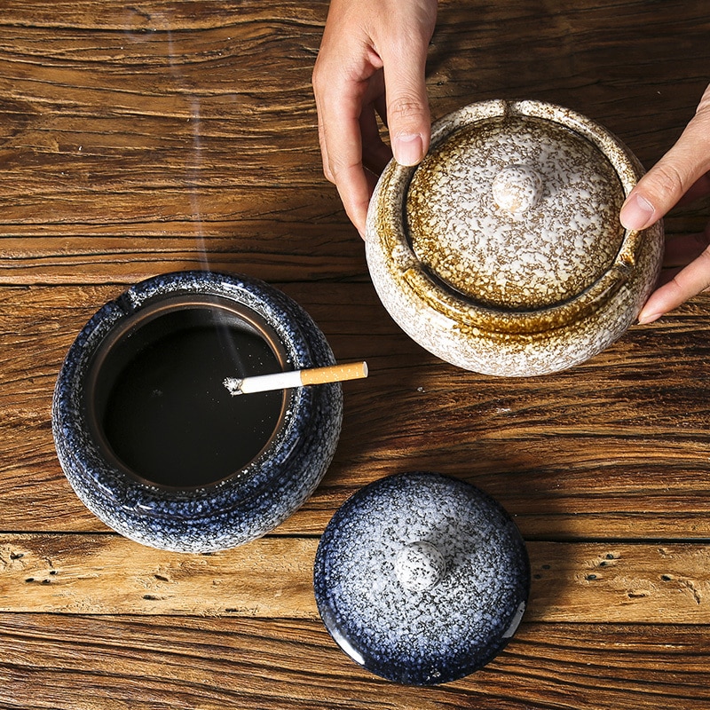 Outdoor Ceramic Ashtrays With Lid Japanese Ash Trays