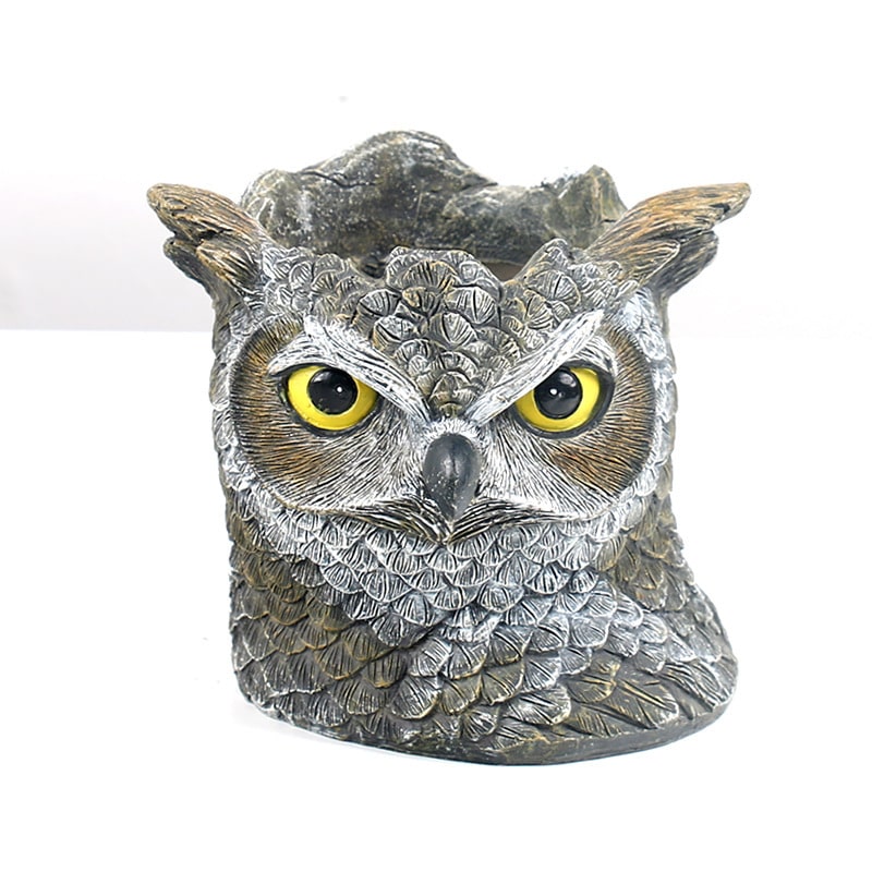 Owl Resin Ashtray On White Background