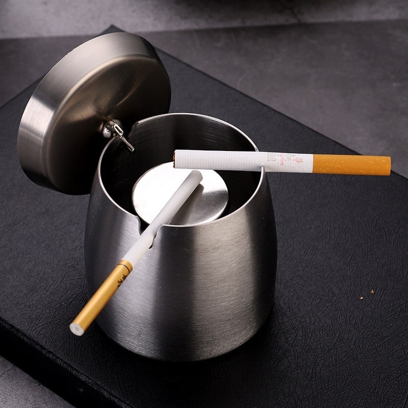 Perfect Outdoor Ashtray With Lid Stainless Steel