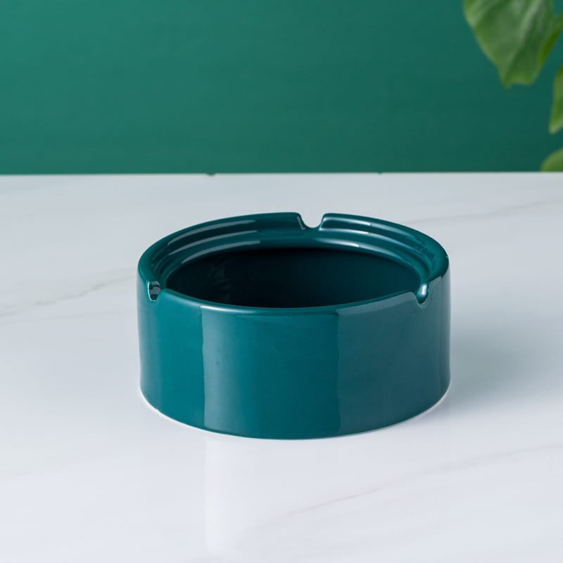 Plain Green Ceramic Ashtray
