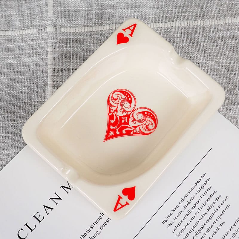 Poker Ashtray Red Heart