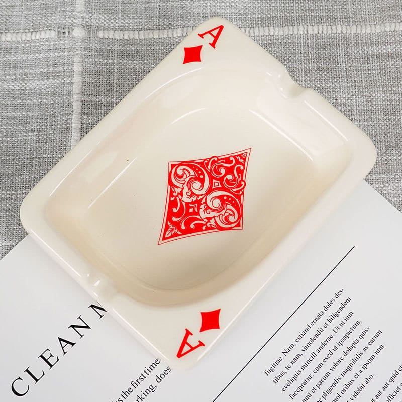 Poker Card Ashtray Red Diamond