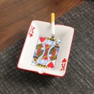 Playing Card Ashtray - Cool Poker Card Ashtray - White Ceramic