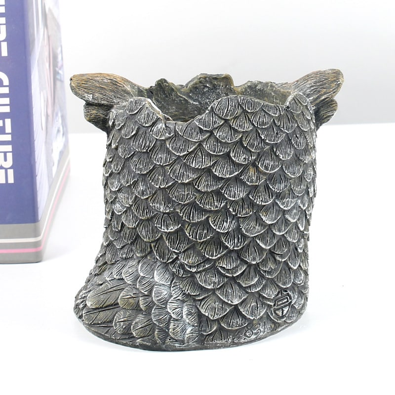 Resin Ashtray Owl Photographed From Behind