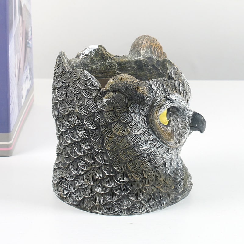Resin Ashtray Owl Photographed From The Side
