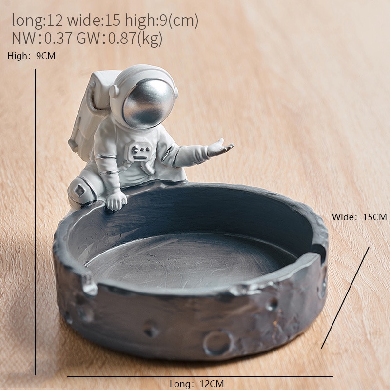 Resin Ashtray silver astronaut