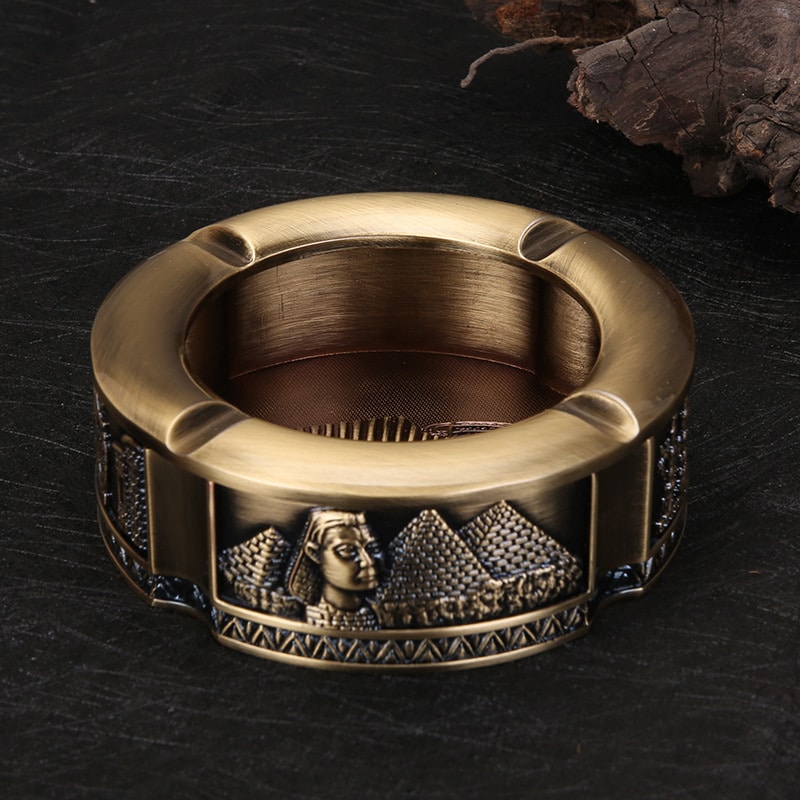 Retro Style Metal Ashtray golden color