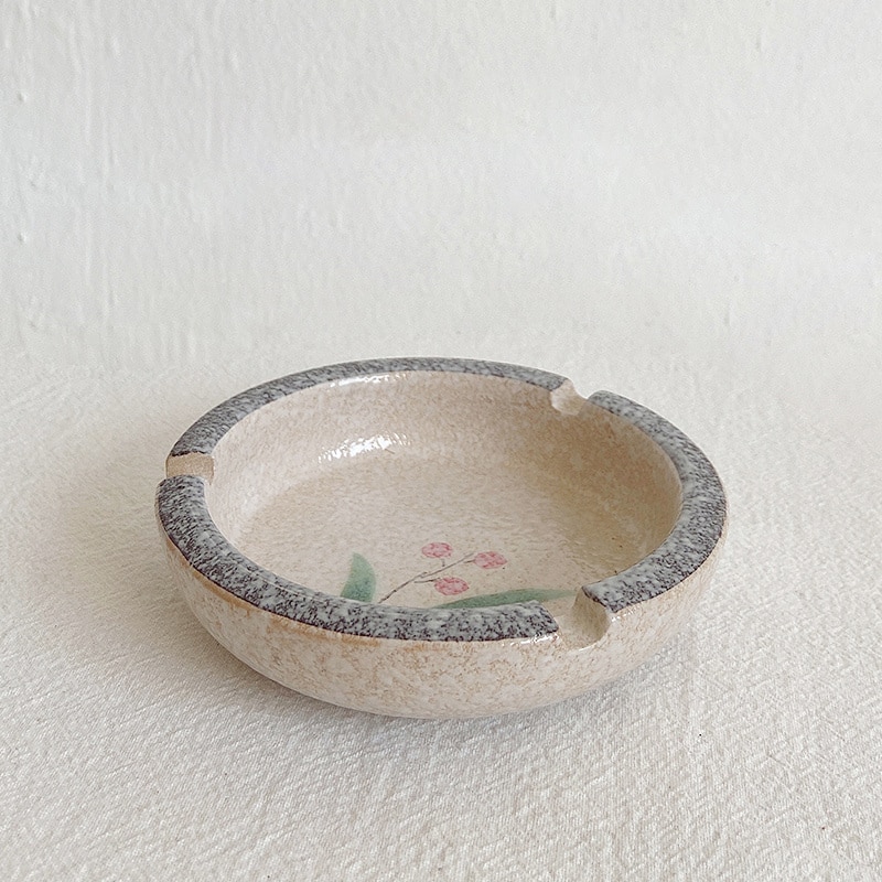 Round 3 Cigarettes Ashtray Japanese Ceramic