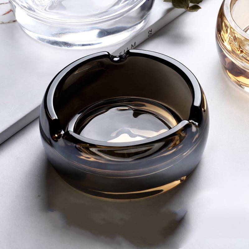 Round Crystal Glass Ashtray