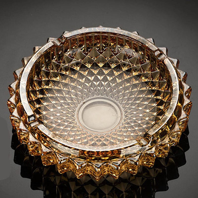 Round Golden Glass Ashtray