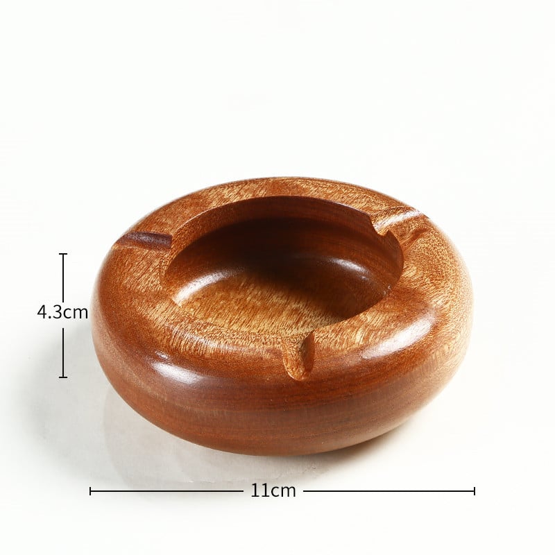 Round Wood Ashtray Product Dimensions