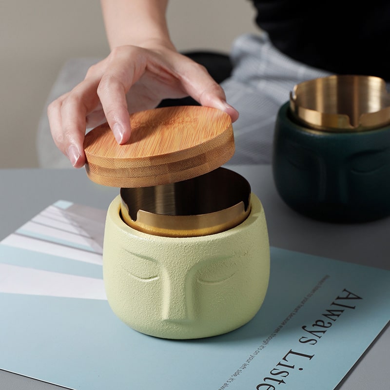 Sad Face Cement Ashtray