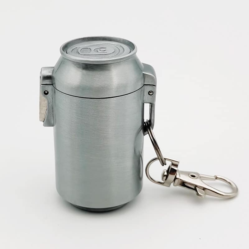 silver can smokeless ashtray with key chain