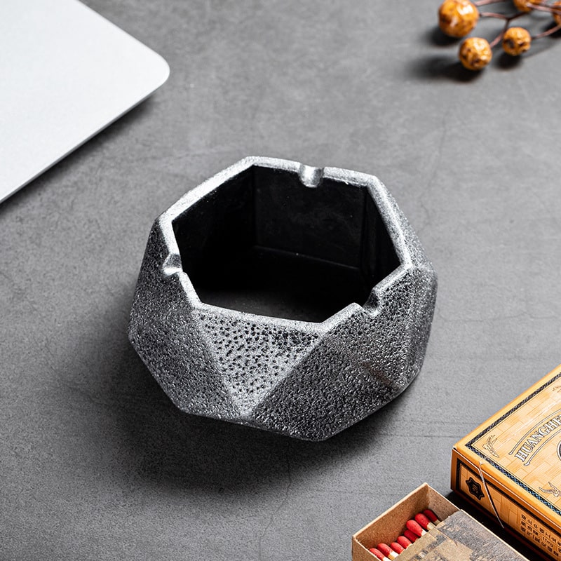 Silver Cement Ash Tray