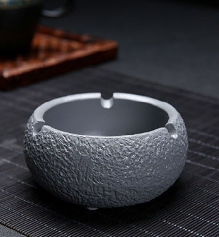 Silver Cement Ashtray Round Large