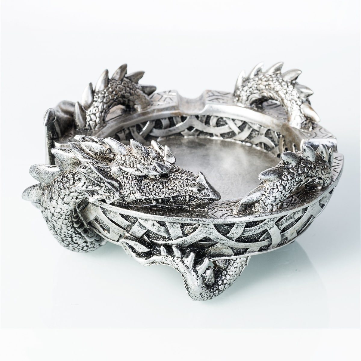 silver dragon Ashtray office decoration