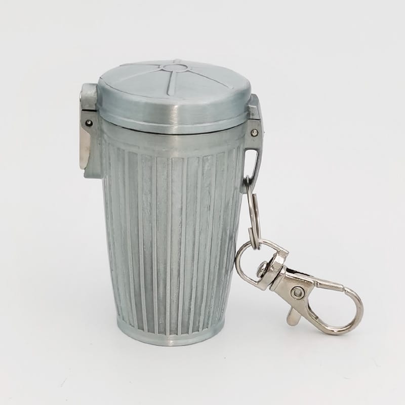 silver trash can pocket ashtray