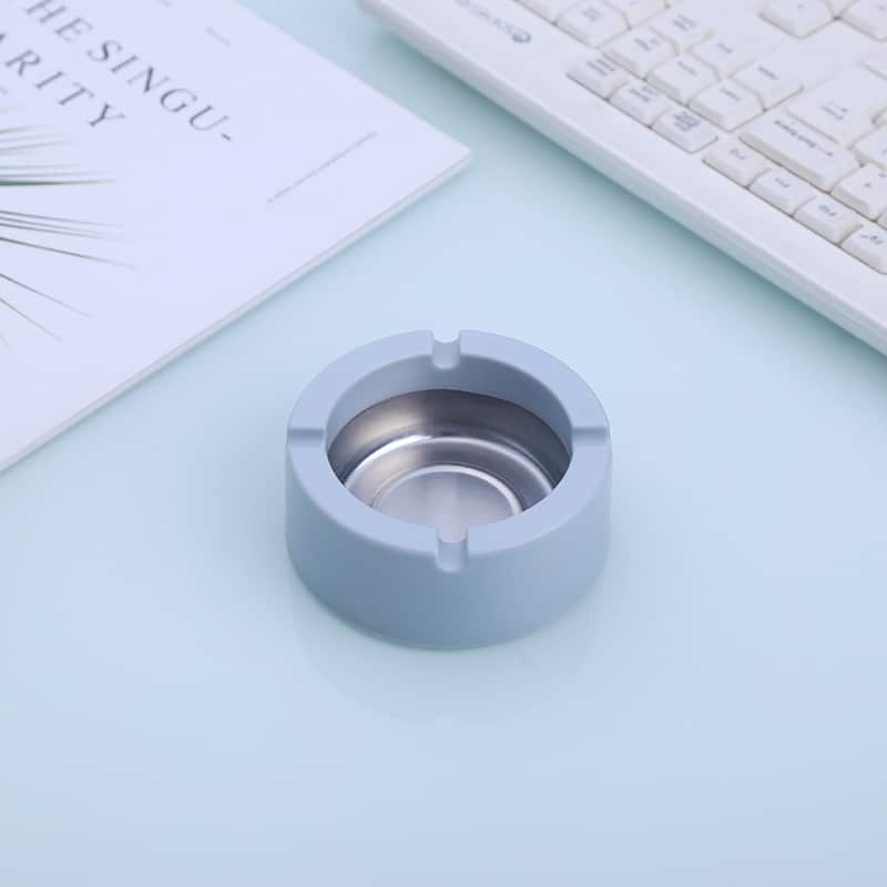 Simple Modern Ashtray Metal Blue Round